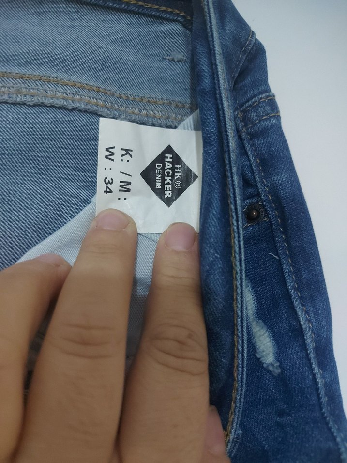 Nakışlı Düğmeli Kadın Midi Kot Pantolon - Görsel 4