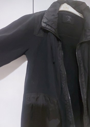 Siyah Midi Boy Fermuarlı Kadın Ceket - Görsel 2