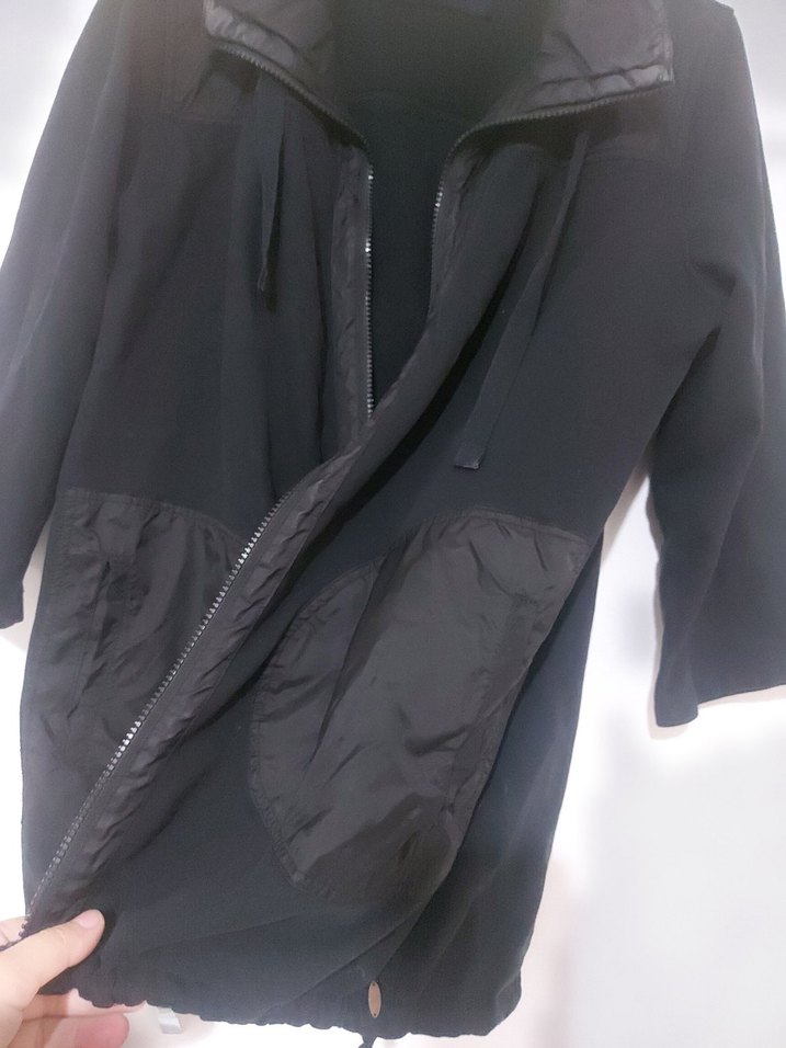 Siyah Midi Boy Fermuarlı Kadın Ceket - Görsel 5