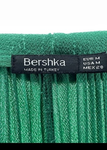 Kadın Yeşil Piliseli Bol Kesim Pantolon - Görsel 3