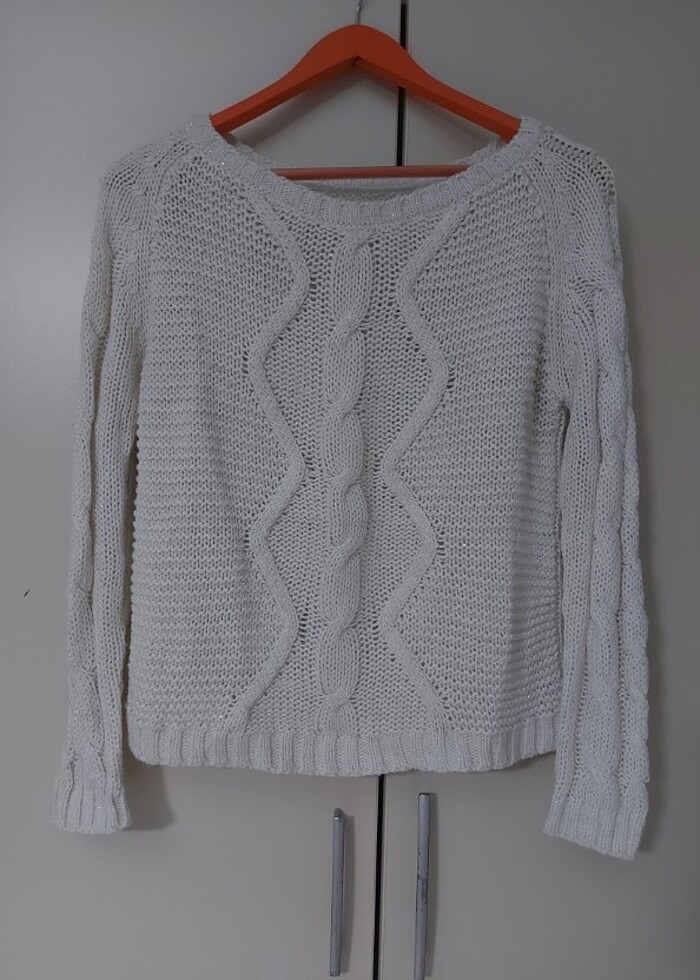 Krem rengi kazak - Görsel 5