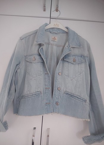 Mavi Düğmeli Kadın Denim Ceket