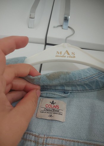 m Beden Mavi Düğmeli Kadın Denim Ceket