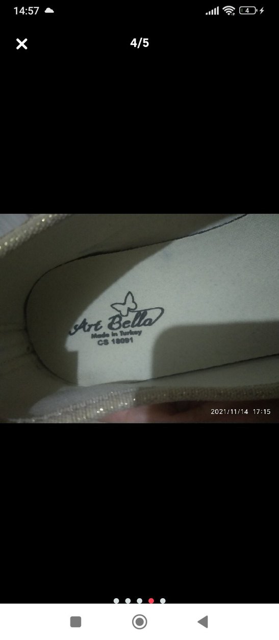 Simli Gri Kadın Babet Terlik - Görsel 2