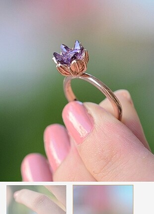 Accessorize Kadın zirkon taşlı lotus çiçeği yüzük