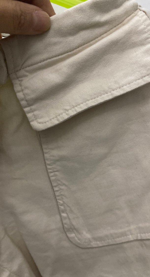 Bej Keten Mini Kız çocuk Şort - Görsel 3