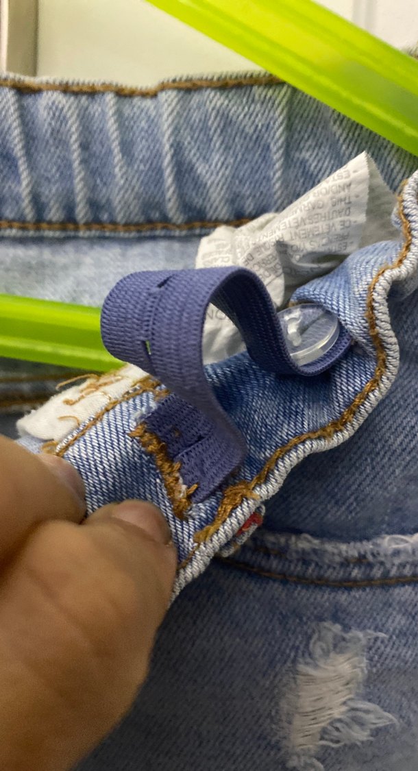 Nakış Detaylı Mavi Kot kız çocuk şortu - Görsel 5