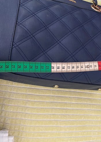 Beden mavi Renk Mavi Zincir Detaylı Deri Kadın Çanta