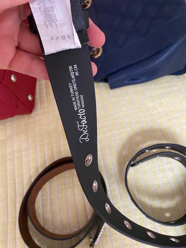 Siyah Deri Punk Tarzı Kemer - Görsel 3