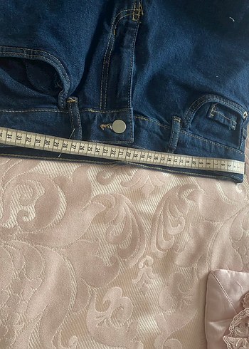 Düğmeli Lacivert Kadın Kot Pantolon - Görsel 4