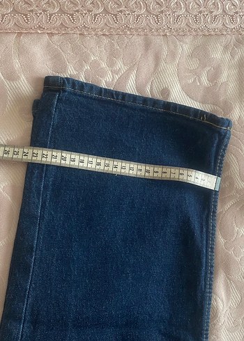 Düğmeli Lacivert Kadın Kot Pantolon - Görsel 5