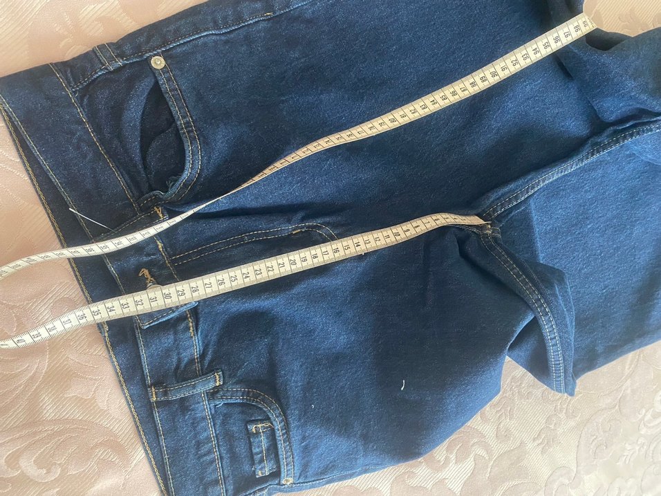 Düğmeli Lacivert Kadın Kot Pantolon - Görsel 3