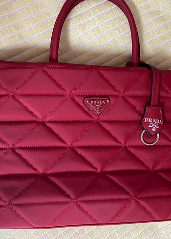 Kırmızı Prada Pliseli Kadın Çanta - Görsel 2