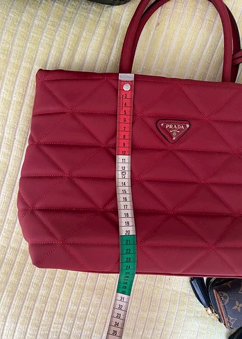 Kırmızı Prada Pliseli Kadın Çanta - Görsel 7