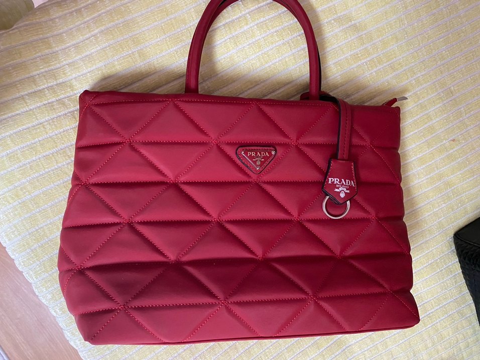 Kırmızı Prada Pliseli Kadın Çanta - Görsel 2