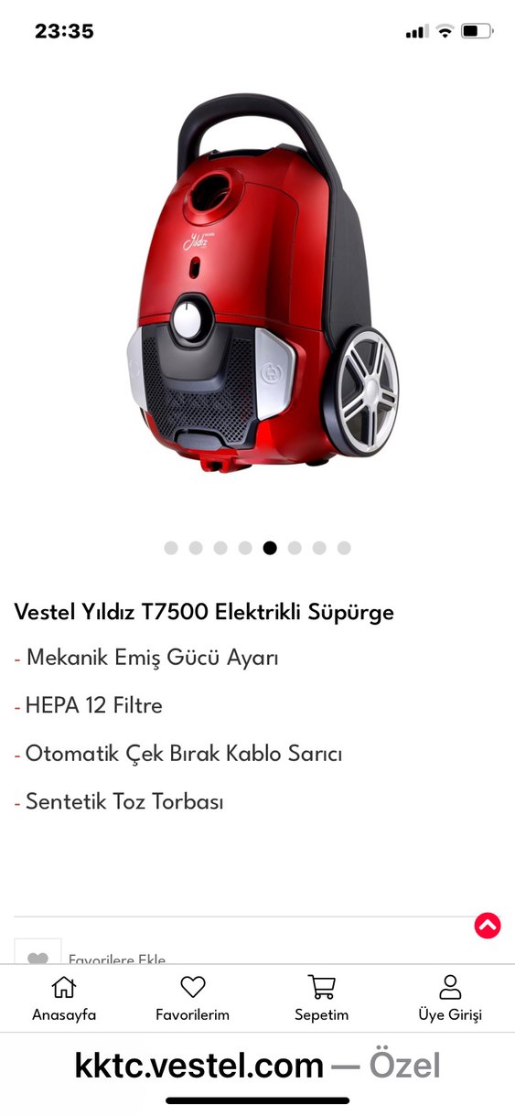 Kırmızı Vestel Yıldız Elektrikli Süpürge - Görsel 2