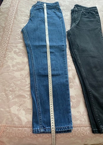 Siyah Kemerli Rahat Kadın Kot Pantolon - Görsel 2