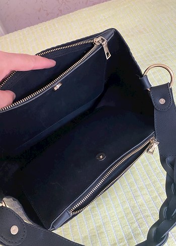 Siyah Deri Yılan Desenli Kadın Çanta - Görsel 3