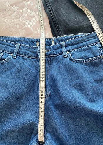 Kadın füme Kemerli Bol Kesim Kot Pantolon - Görsel 4