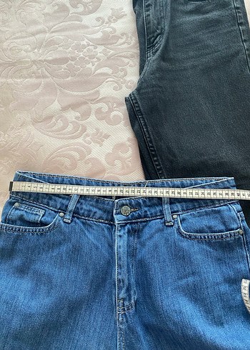 Kadın füme Kemerli Bol Kesim Kot Pantolon - Görsel 3