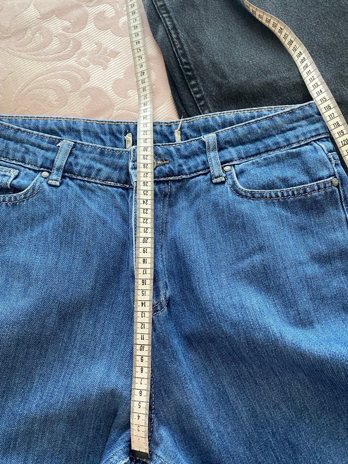 Kadın füme Kemerli Bol Kesim Kot Pantolon - Görsel 4