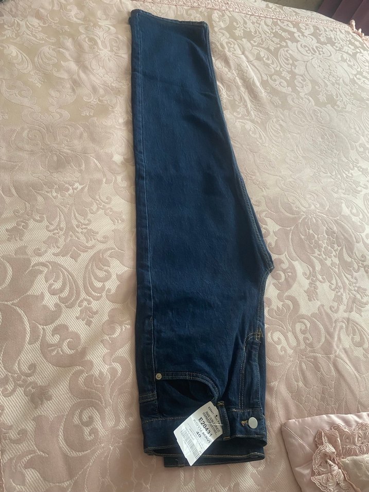 Kadın füme Kemerli Bol Kesim Kot Pantolon - Görsel 5