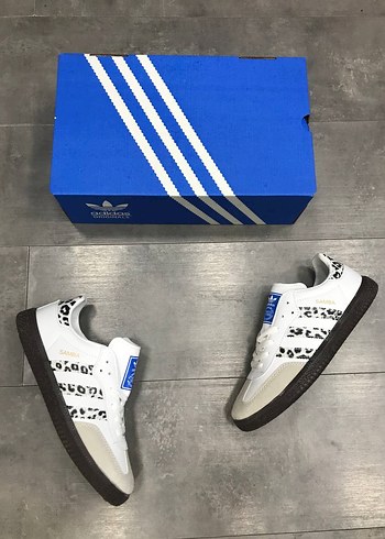 36 Beden Beyaz Zebra Desenli Adidas Samba Spor Ayakkabı