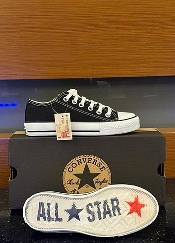 Converse BİLEK Mağaza Ürünü Tam Kalıp Siyah Renk Kumaş Keten Yu