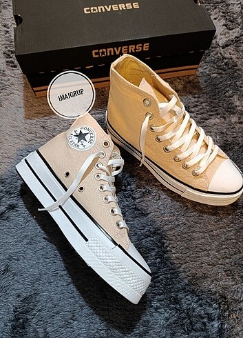 Converse Converse All Star bej Platform taban Topuk 4 cm Yüksek kalite