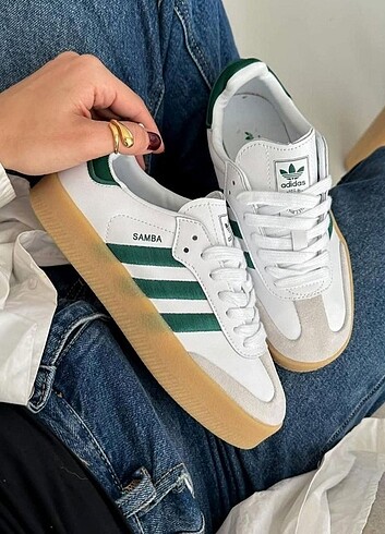 Adidas samba beyaz yeşil Tam kalıp Kutulu ürünler Mevcut nu