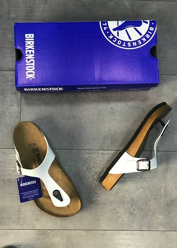 Birkenstock Beyaz Tokalı Stiletto Topuklu Kadın Terlik