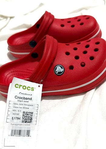 Crocs Kırmızı Crocs Kız Çocuk Terlik Velcro