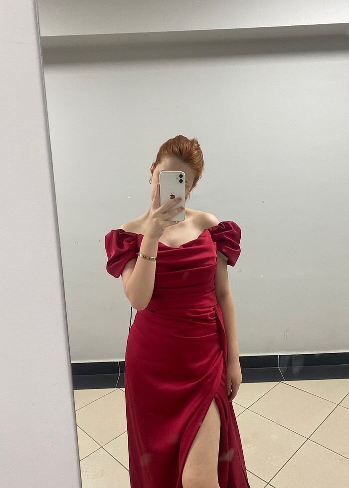 Bordo elbise - Görsel 2