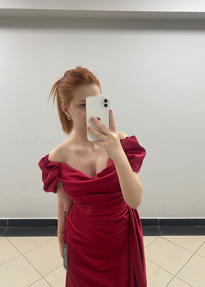 Bordo elbise - Görsel 3