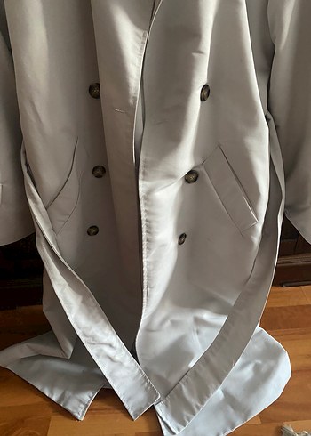 Keten Uzun Kadın Trençkot - Görsel 5