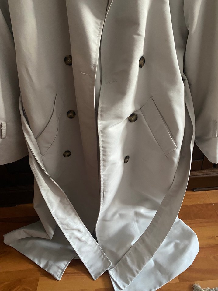 Keten Uzun Kadın Trençkot - Görsel 5