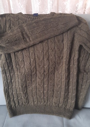 koyu yeşil Örgü Kazak - Görsel 2