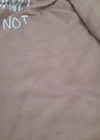 Bej Kapüşonlu Baskılı Kadın Sweatshirt - Görsel 3