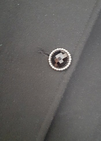 Düğmeli Siyah Uzun Kaban kaşe - Görsel 3