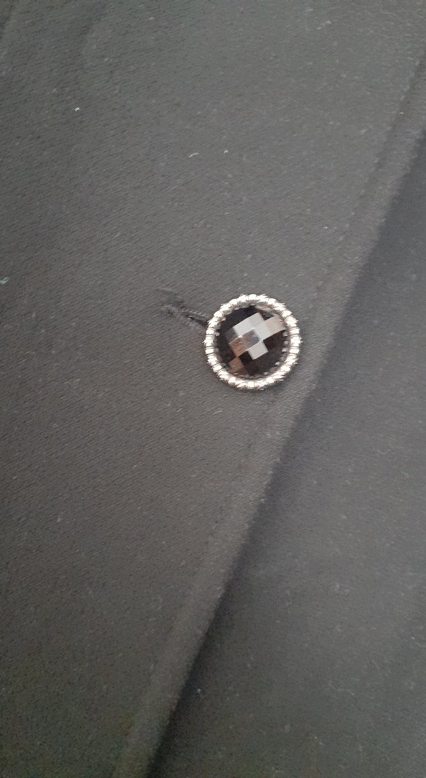 Düğmeli Siyah Uzun Kaban kaşe - Görsel 3