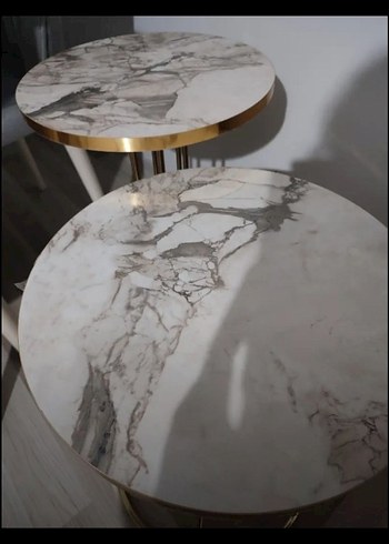 mermer desenli Gold 3lü sehba - Görsel 5