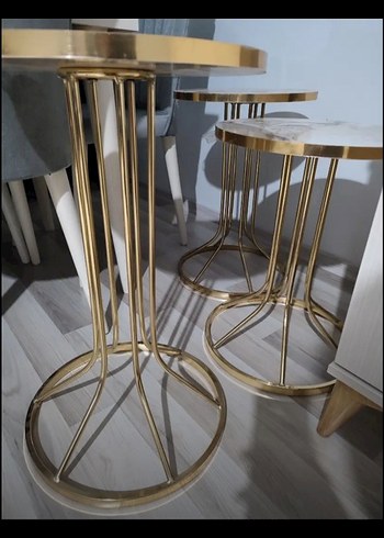 mermer desenli Gold 3lü sehba - Görsel 3