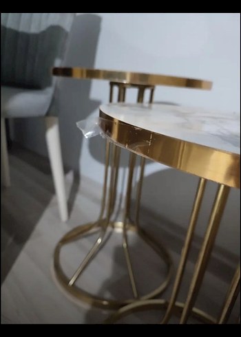 mermer desenli Gold 3lü sehba - Görsel 4