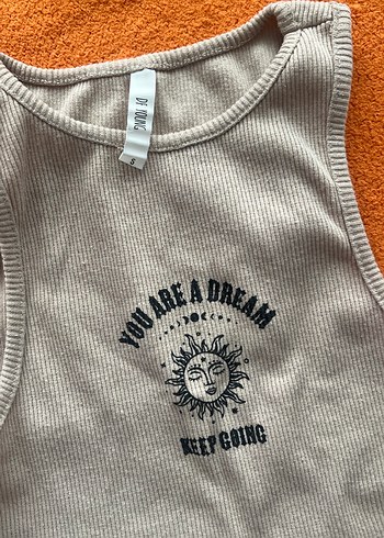 Defacto Bej Baskılı Pamuklu Kolsuz Atlet