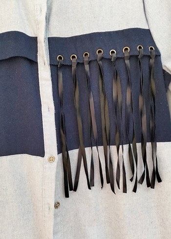Diğer Uzun Kollu Mavi kışlık Denim Gömlek