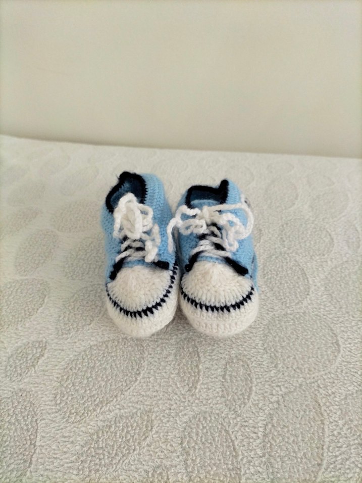 Diger Mavi Örgü Erkek Bebek Patik - Görsel 3