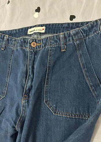 Koton Lacivert Kadın Bol Kesim Denim Pantolon
