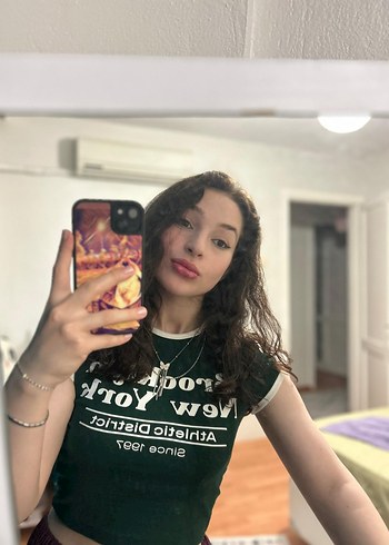 Bershka Parlak Haki Baskılı Kadın Tişörtü