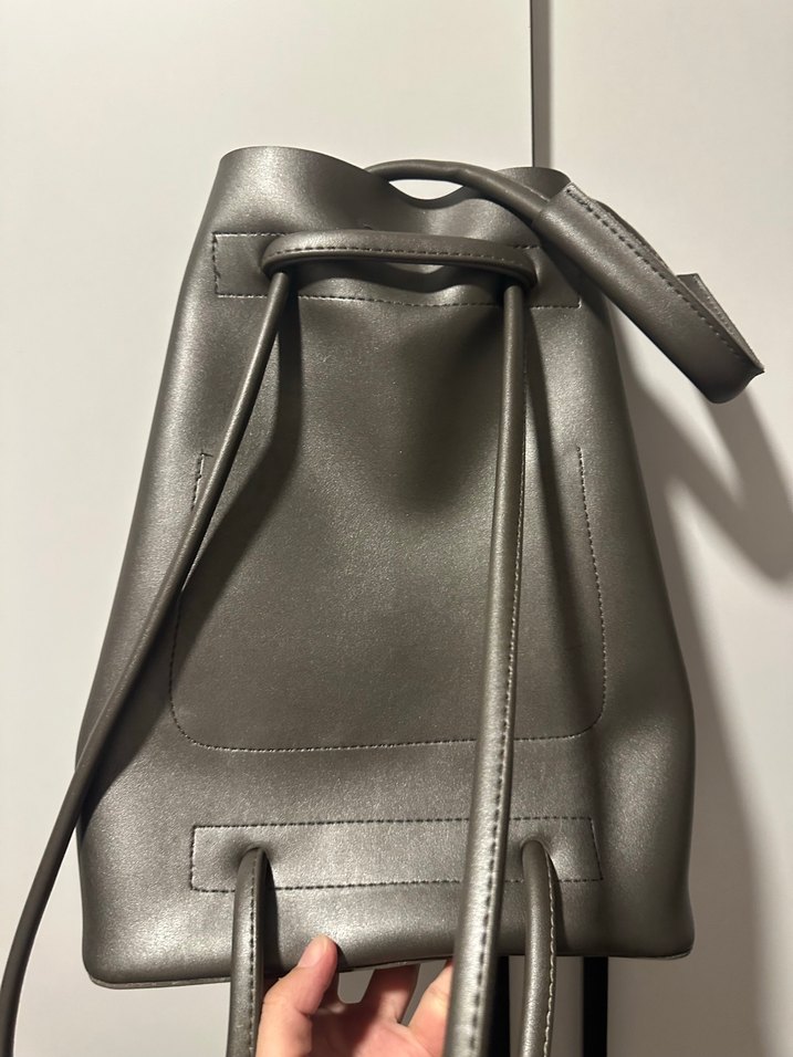 Gri Deri Minimalist Kadın Çanta - Görsel 3