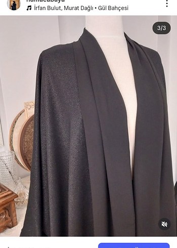 Siyah Uzun Kollu Kadın Ferace - Görsel 3